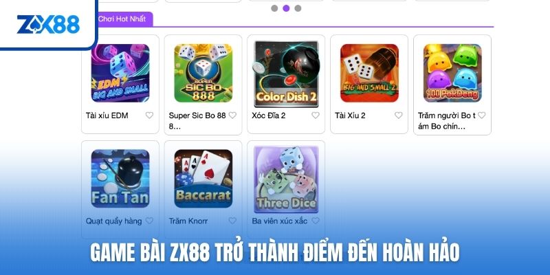 Game bài ZX88 trở thành điểm đến hoàn hảo 